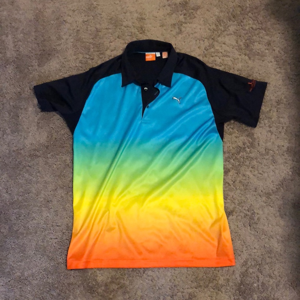 Medium Rainbow Puma Golf Polo